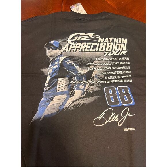Dale Earnhardt Jr Nation Appreciation Tour T Shirt Double Sided Nascar large New - Picture 5 of 5